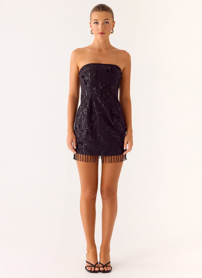 Wear My Kiss Mini Dress - Black